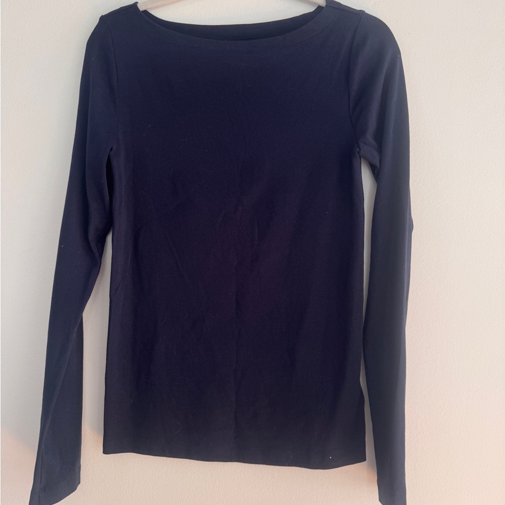 GAP Women's Long Sleeve Tee - Navy MTall - Picture 4 of 4